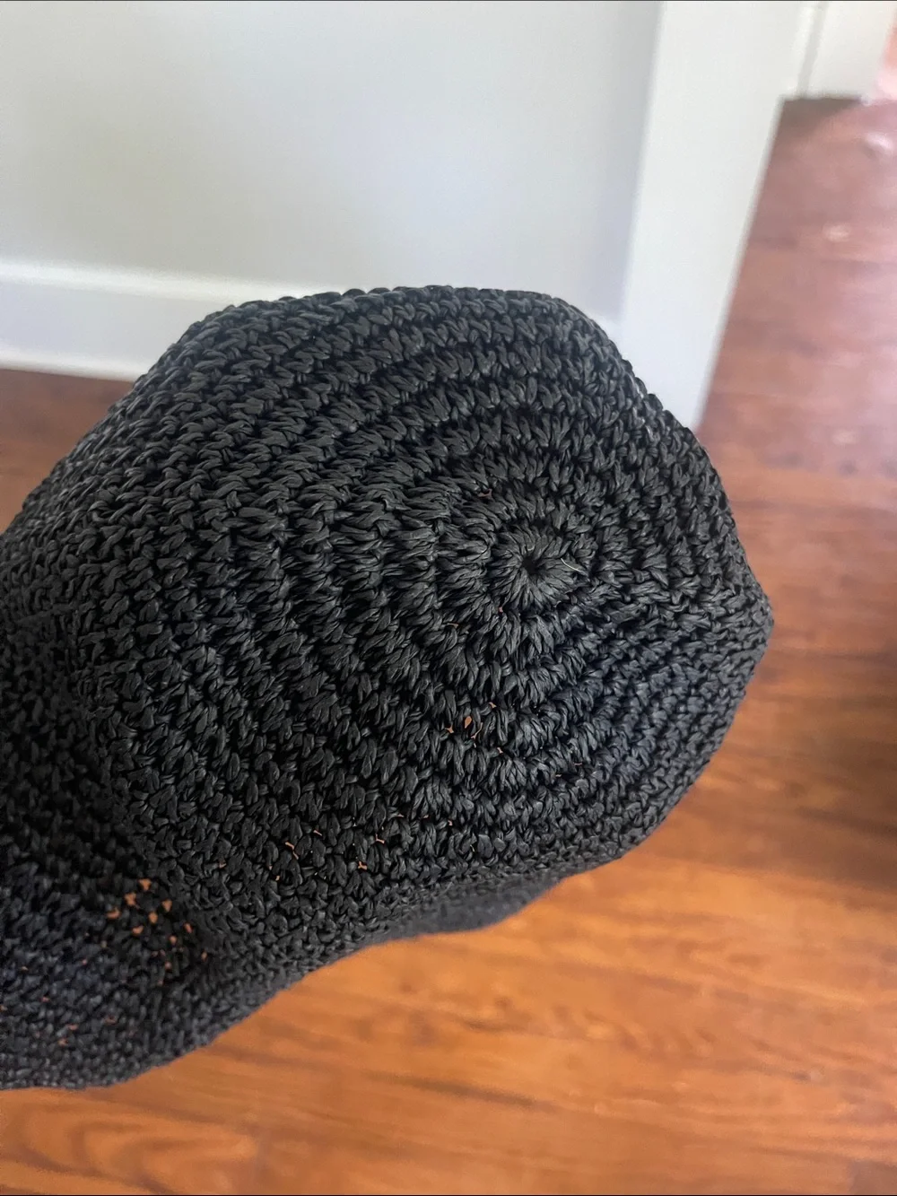 Handwoven Navy Blue Bucket Hat - Picture 4 of 4